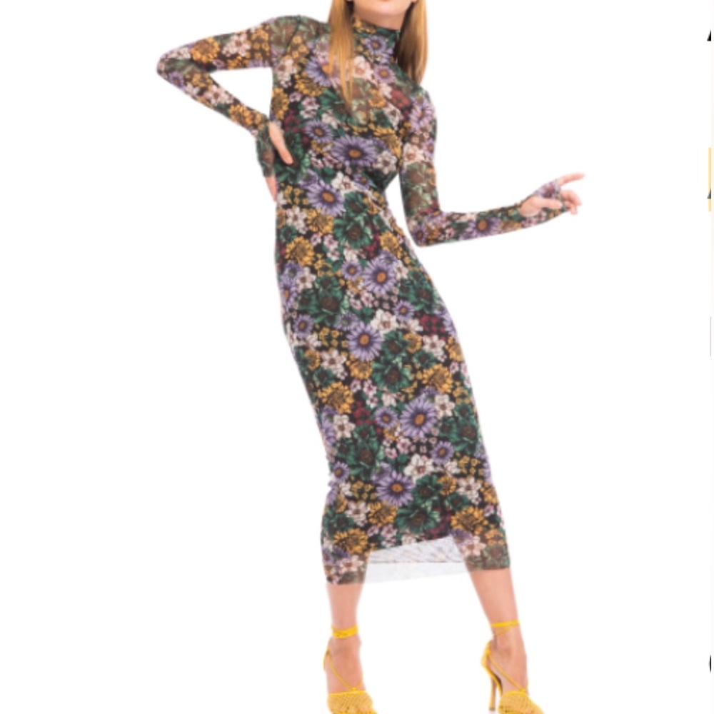 AFRM Shailene Mesh Midi Dress XL